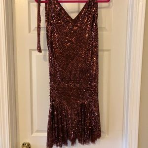 Dark Red Sequin Henri Bendel Dress
